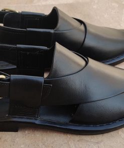 Handmade Kaptaan Chappal (Black) - R433 8 Handmade Kaptaan Chappal (Black) - R43252