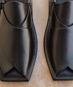 Handmade Kaptaan Chappal (Black) - R433 9 Handmade Kaptaan Chappal (Black) - R43252