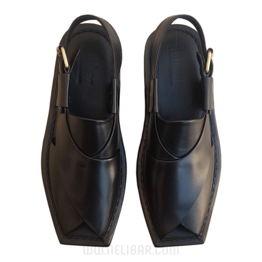 Handmade Kaptaan Chappal (Black) - R433