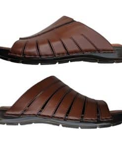 Handcrafted Leather Slippers with Durable PU Sole - R410B 5 Nelibar Handmade Leather Slippers 410 B