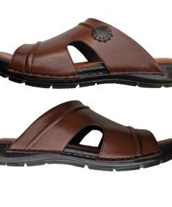 Handcrafted Leather Slippers with Durable PU Sole - 411M 5 Nelibar Handmade Leather Slippers 411B