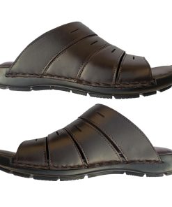 Nelibar Handmade Leather Slippers 414 Brown