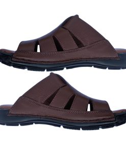 Handcrafted Leather Slippers with Durable PU Sole - R401B 5 Handcrafted Leather Slippers with Durable PU Sole – 401B2